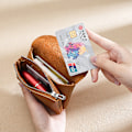 Pikkukuva 2 / 5: Naisten muodikkaat pienet lompakot lehmännahasta J-double layer