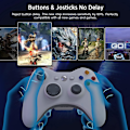 Miniatyrbillede 2 af 5: Trådløs controller til Xbox 360, 2.4GHZ Game Joystick Controller Gamepad til Xbox 360 Slim Console, PC Windows 7/8/10, Hvid (inkluderet modtager)