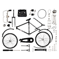 Miniatyrbild 2 av 10: Retro cykelmodell kit, miniatyr metall prydnad för konstsamling, leksaker för barn - Perfet Black (DIY)
