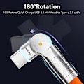 Miniatyrbillede 2 af 5: USB til USB-C opladerkabel [1-pakke 6 fod], 3 i 1 Hurtig opladningskabel kompatibelt