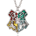Miniatyrbilde 1 av 5: Harry Potter-halskjede - Hogwarts våpenskjold/skjold/våpen sølv-WELLNGS