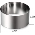Miniatyrbilde 4 av 5: Mousseformer i rustfritt stål, kakeform i sirkelform med skyver, Almi 8 cm diameter, Almi sett med 6 gaver