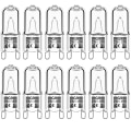 Miniatyrbild 1 av 5: 12-pack G9 Halogenlampor 33W 230V 2800K Varmvitt 380lm Klar Kapsel Halogenlampor Dimbar Ingen Blixt Ingen Flimmer