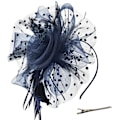 Miniatyrbilde 1 av 5: Fascinator-hatt, blomster, nettbånd og fjær på et splittet klipshodebånd, cocktail- og tebordshodeplagg for jenter og kvinner