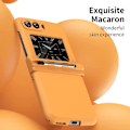 Miniatyrbillede 4 af 5: Macaron-etui kompatibel med Motorola Moto Razr 2022, tyndt PC-cover med hængselbeskyttelse og S Pen-holder Orange Orange For Moto Razr 2022
