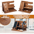 Miniatyrbillede 6 af 8: Træ Telefon Docking Station Aske Nøgleholder Stativ Ur Organizer