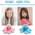 Miniatyrbillede 6 af 8: 40cm kæmpe vendbar blæksprutte bamse vendbar glad trist blæksprutte plyslegetøj Vis dit humør uden at sige et ord! Light blue to dark blue