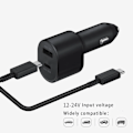 Pikkukuva 2 / 8: 60W Samsung Super Fast -aut lataus PD USB Type-C -portti Auto Cargador 45W Galaxy S24 S23+ S22 5g S21 Note 20 10 Z Flip3 A52