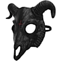 Miniatyrbillede 2 af 8: Halloween Halvmaske Skræmmende Dyremaske, Karneval Djævelmaske Gevir Spøgelse Devi Black Goat