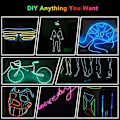 Pikkukuva 5 / 5: Auton LED-sisävalolista 3m USB Neon-johtolamput Valoisa tunnelmavalaistus Auton sisustukseen Sininen