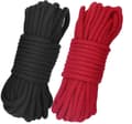 Mjuk bomullsrep 10m lång 8mm tjock mångsidig hållbar lång rep. Bind rep Spets rep (2 pack, svart + röd) - Perfekt
