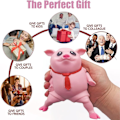 Miniatyrbild 5 av 6: Latex Piglet Mjuk Avlastningsdocka Leksak, Djur Hög Elastisk Sträckbar