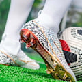 Miniatyrbilde 5 av 5: Komfortable Fotballsko for Menn Innendørs og Utendørs Gutter Høy Grep Fotballsko Hvit white EU34