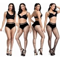 Pikkukuva 2 / 7: 4-pack Plus Size Fiskgarnstrumpor, Svarta Fiskgarnstrumpbyxor Lårhöga Strumpbyxor