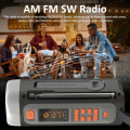 Miniatyrbild 6 av 9: Nödradio, 4500mAh Bärbar Handvev Solcellsdriven AM FM SW Radio Utomhusradio Trådlös