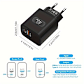 Miniatyrbillede 4 af 5: GEUMXL 40W Dual USB-C Væglader med PD 3.0 & QC 4.0, Hurtig Opladningsadapter, Universel Kompatibilitet til iPhone, Samsung White