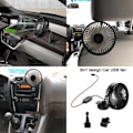 Pikkukuva 2 / 5: Universaali 5V 360 astetta pyörivä USB-autotuuletin, suuri tuuli, kolme nopeuden säätöä, USB-autotuuletin imukupilla_xx