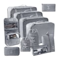 Miniatyrbillede 1 af 10: 9 stk/11 stk Rejsetaske Opbevaringspose Sæt Solid Farve Bærbar Kufferttøj Pakning Pose til Rejse Grey 11 pcs