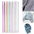 Miniatyrbild 2 av 5: Set med 11 st 27 cm (10,6\") tunisiska virknålar i aluminium, 2-8 mm