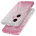 Pikkukuva 2 / 5: Kiiltävä iPhone 16 Plus -kotelo Hybrid Glamor Design Valkoinen/vaaleanpunainen Pink