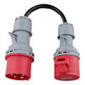 Miniatyrbillede 3 af 5: 5-benet Rød 32A Han til 16A Hun CEE Adapter Gen Ev Oplader Forlængerledning Stik 400V Stikdåse-Perfet_xx