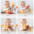 Miniatyrbilde 4 av 5: Myke myke giraffeleker, stabelringer for babyer, giraff rattle med lyd