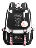 Large Capacity Travel Backpack with USB Charging - Trendy School Bag for Students with Laptop Compartment Black  White 3