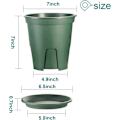 Miniatyrbilde 2 av 5: 12 stk. plastplantere med dreneringshull og brett