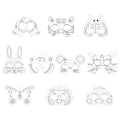 Miniatyrbillede 1 af 4: Børns maske dyremaske tom malemask Halloween jul fødselsdag sceneoptræden temafest karneval 20 stykker med duplikater 2pcs
