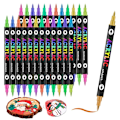 Miniatyrbilde 2 av 6: Akrylmalingpenner, permanente akrylmalingpenner med fin spiss og penselspiss 24PCS