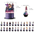 Miniatyrbillede 5 af 5: Taylor Swift Kagepynt, Cupcake Toppers til Swift Fødselsdagsfest Tilbehør 25PCS card