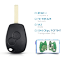 Miniatyrbilde 3 av 7: Knapper 433 Mhz Fjernkontroll Bilnøkkel Deksel med PCF7947 Chip VA2 Blad for Ren-ault Kangoo 2 Clio 3 Duster Modus Twingo DACIA Logan