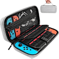 Pikkukuva 1 / 5: Switch-kotelo - Kantolaukku 20 pelikasetille, Nintendo Switch -konsolille ja lisätarvikkeille, harmaa