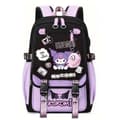 Large Capacity Travel Backpack with USB Charging - Trendy School Bag for Students with Laptop Compartment Purple