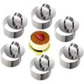 Miniatyrbilde 1 av 5: Mousseformer i rustfritt stål, kakeform i sirkelform med skyver, Almi 8 cm diameter, Almi sett med 6 gaver
