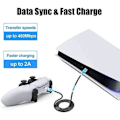Pikkukuva 3 / 5: 2-pakkaus 3m 3 metrin latauskaapeli - PS5/ Playstation 5 USB-C musta