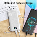 Pikkukuva 3 / 3: Power Bank Kannettava Puhelimen Latauslaite, 10000mAh Pieni Akun Kotelo Sisäänrakennetulla Taittuvalla AC-Seinäpistokkeella ja Kaapeleilla Black