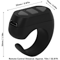Miniatyrbild 2 av 5: Bluetooth-fjärrkontroll för sidvändning, App-fjärrkontroll för bläddring, Ringklickare, Fjärrkontroll för kamera, Selfie-knapp för mobiltelefon black