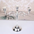 Miniatyrbilde 5 av 5: 3-armet metallkandelaber lysestake sølv europeisk elegant lysestake lysestativ for bryllup middagsbordet jul fest hjeminnredning svart silver