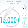 Miniatyrbilde 3 av 5: USB-C til USB-C kabel, 6FT USB-C ladekabel 100W rask lading type C kabel
