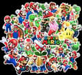 Pikkukuva 2 / 4: 50 kpl tarroja - Super Mario - Sarjakuva - Nintendo multicolor multicolor