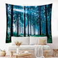 Miniatyrbild 5 av 5: Naturväv Misty Tree Tapestry Djungelbäck Psykedelisk