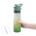 Pikkukuva 1 / 5: 650 ml:n tiivis suihkepullo ulkoiluun harjalla, juomakupeilla ja suurella kapasiteetilla, kannettava ja höyryävä_xx green