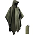 Miniatyrbild 1 av 4: Vattentät regnponcho, lätt, återanvändbar regnponcho för vuxna, 3-i-1 multifunktionellt regnskydd, poncho vattentät vuxen one size