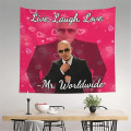 Miniatyrbild 3 av 5: Mr. Worldwide säger att leva skratta älska gobeläng väggbonad för vardagsrum sovrum sovsal inredning 40ʺ x 60ʺ