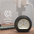 Miniatyrbillede 2 af 3: Bluetooth-højttaler med RGB-lys, trådløs bærbar stereolyd, 8 timers spilletid, indbygget mikrofon, understøtter TF-kort/Aux/FM-radio, Tws (sort)