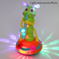 Miniatyrbillede 3 af 5: Dansende Saxofon Larve, 2024 Nye Børns Elektriske Larve Saxofon Legetøj, Automatisk Hindring Undgåelse Dansende Legetøj til 0-3 År (Blå)