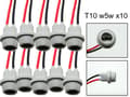 T10 w5w LED / halogenkontakter / sockel 10-pack mjuk