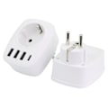 Miniatyrbillede 5 af 5: Multi-netværk USB-stik, multi-stik USB-oplader med 1 AC-udgang, 1 USB C og 3 USB-porte, stikkontakt kompatibel med iPhone/iPad, ideel til hjemmet