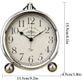 Miniatyrbild 2 av 2: Wekity Retro Analog Bordväckarklocka, Batteridriven, Tyst Kvartsrörelse, HD-Glas Silver number